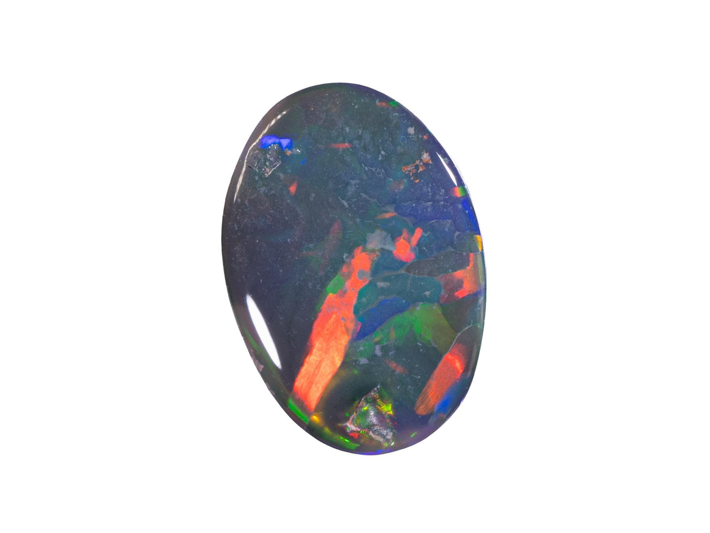 2.30 Carat Black Opal Oval Cabochon Lightning Ridge Australia