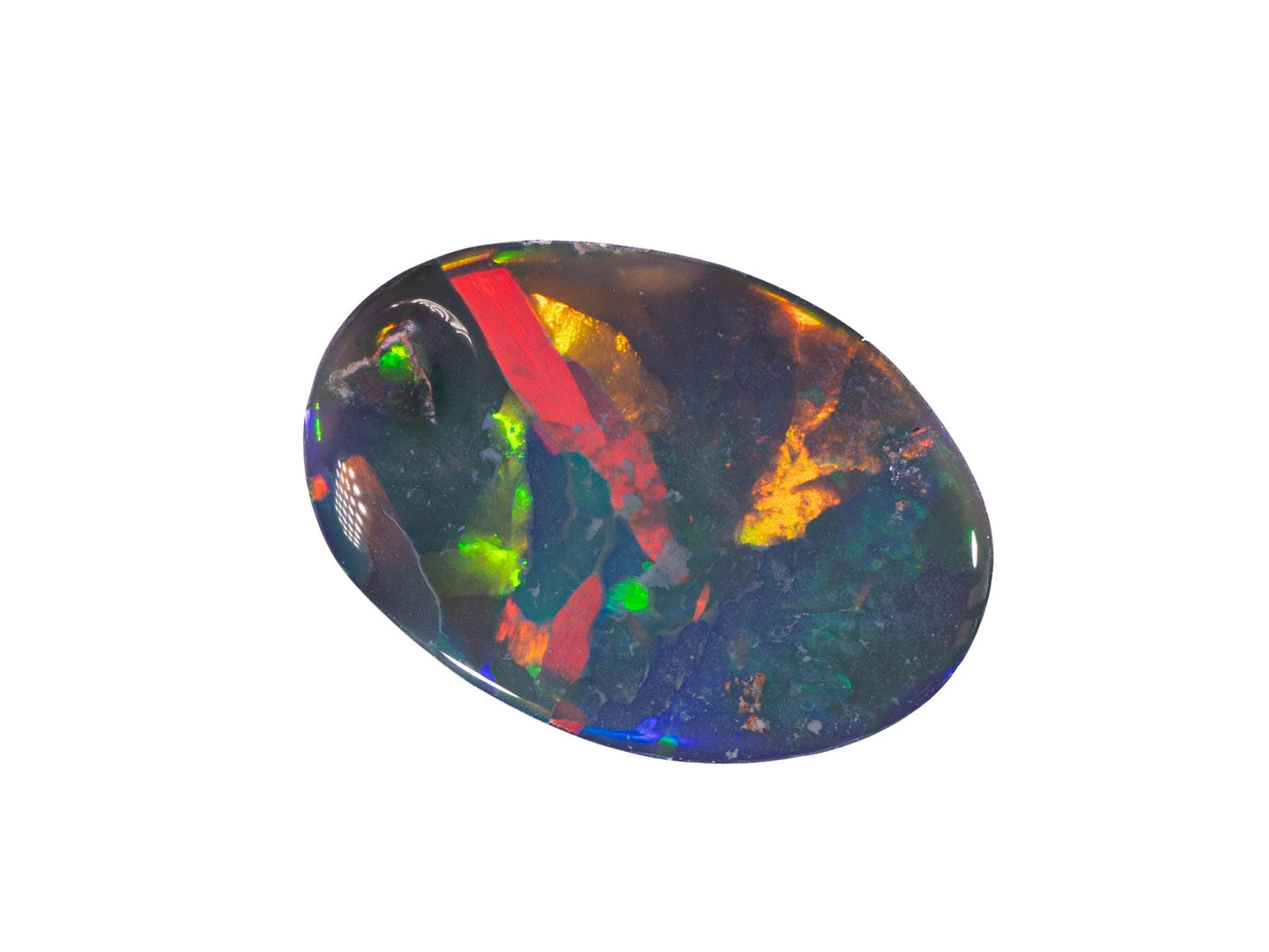 2.30 Carat Black Opal Oval Cabochon Lightning Ridge Australia