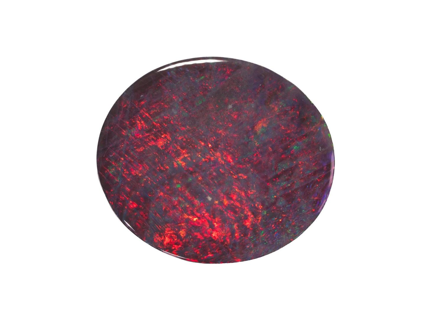 6.28 Carat Red Black Opal Oval Cabochon Lightning Ridge Australia