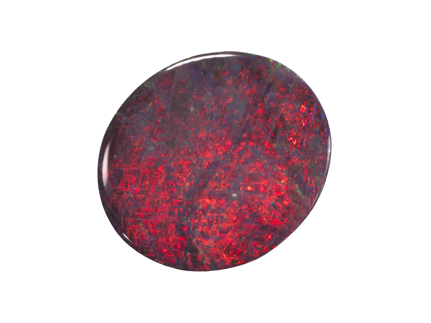 6.28 Carat Red Black Opal Oval Cabochon Lightning Ridge Australia