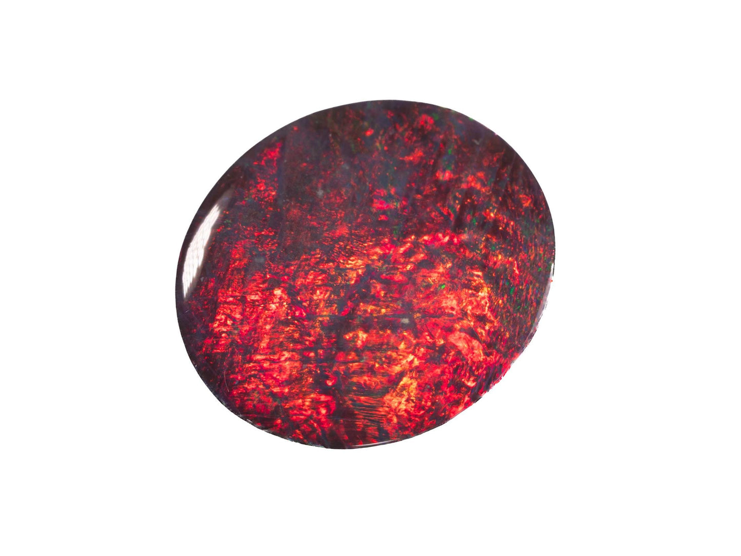 6.28 Carat Red Black Opal Oval Cabochon Lightning Ridge Australia