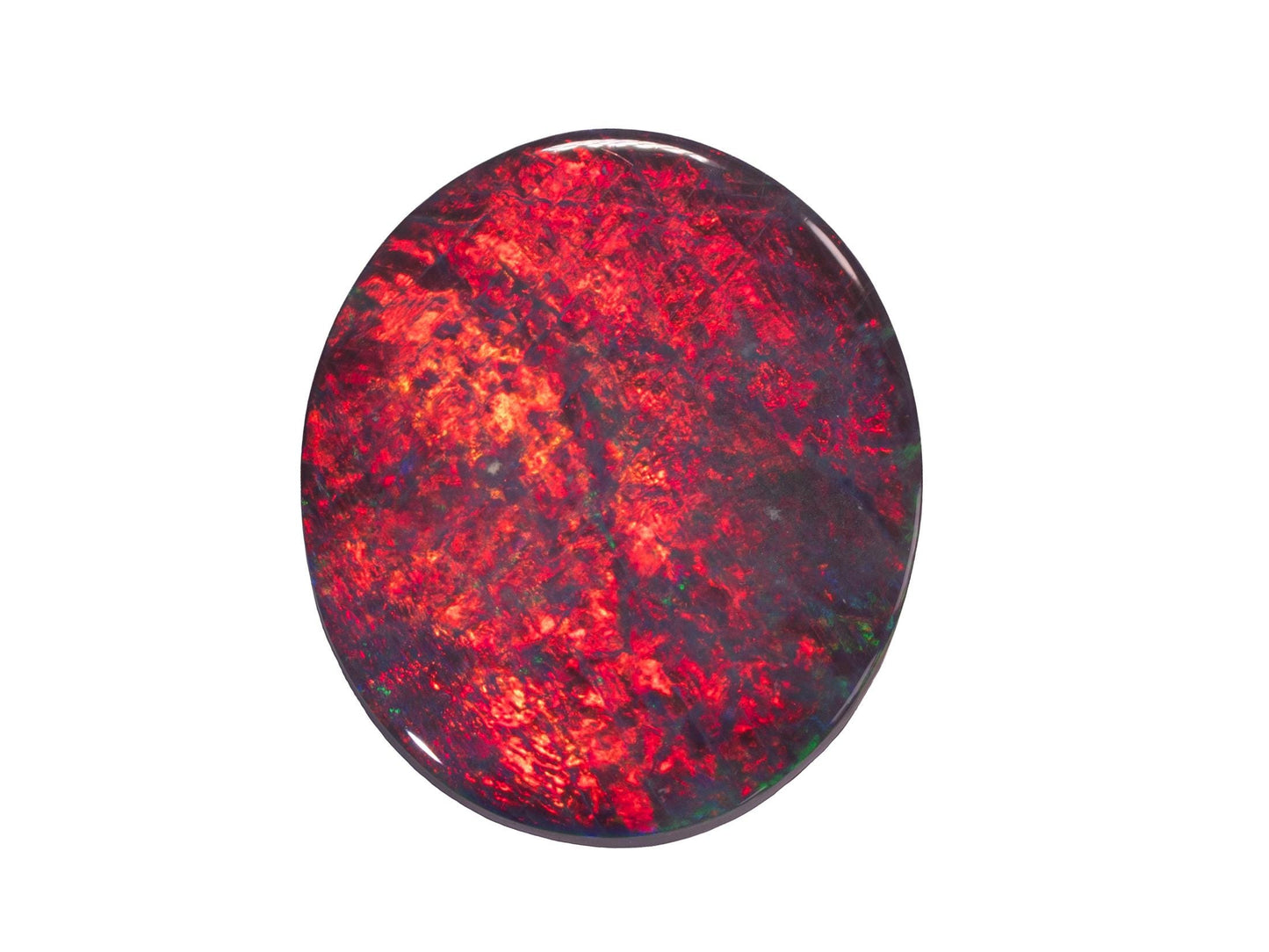 6.28 Carat Red Black Opal Oval Cabochon Lightning Ridge Australia