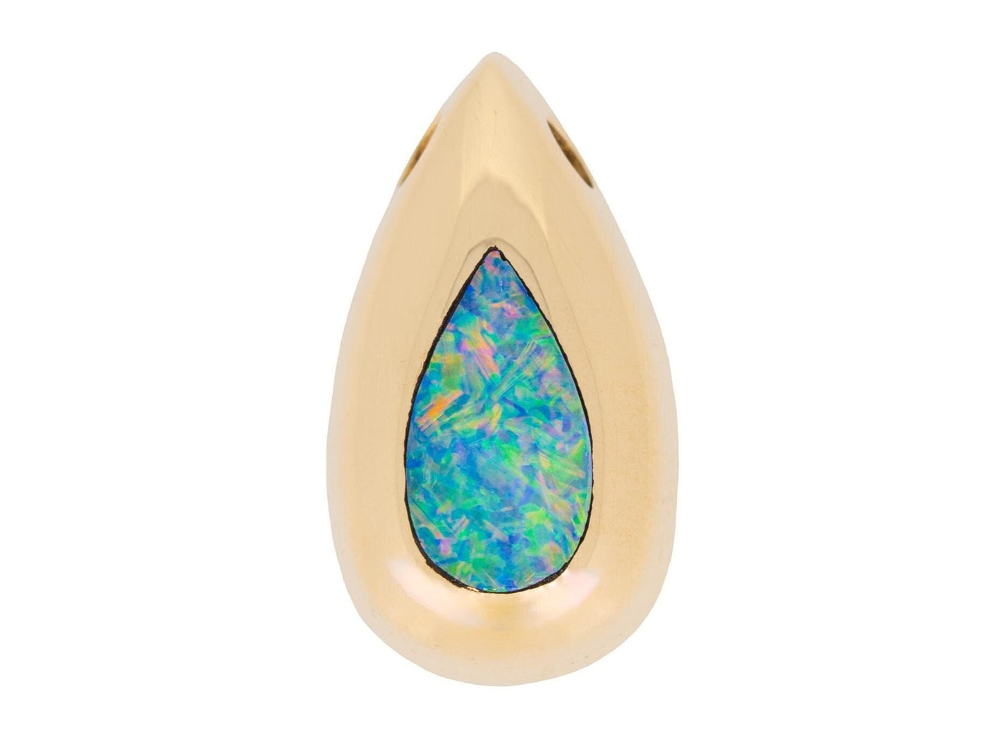 Australian Opal Pendant 14k Yellow Gold Anniversary Bridal Jewelry Gift