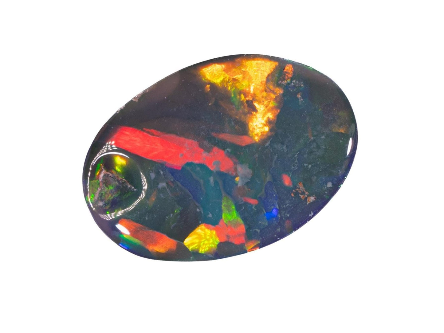 2.30 Carat Black Opal Oval Cabochon Lightning Ridge Australia