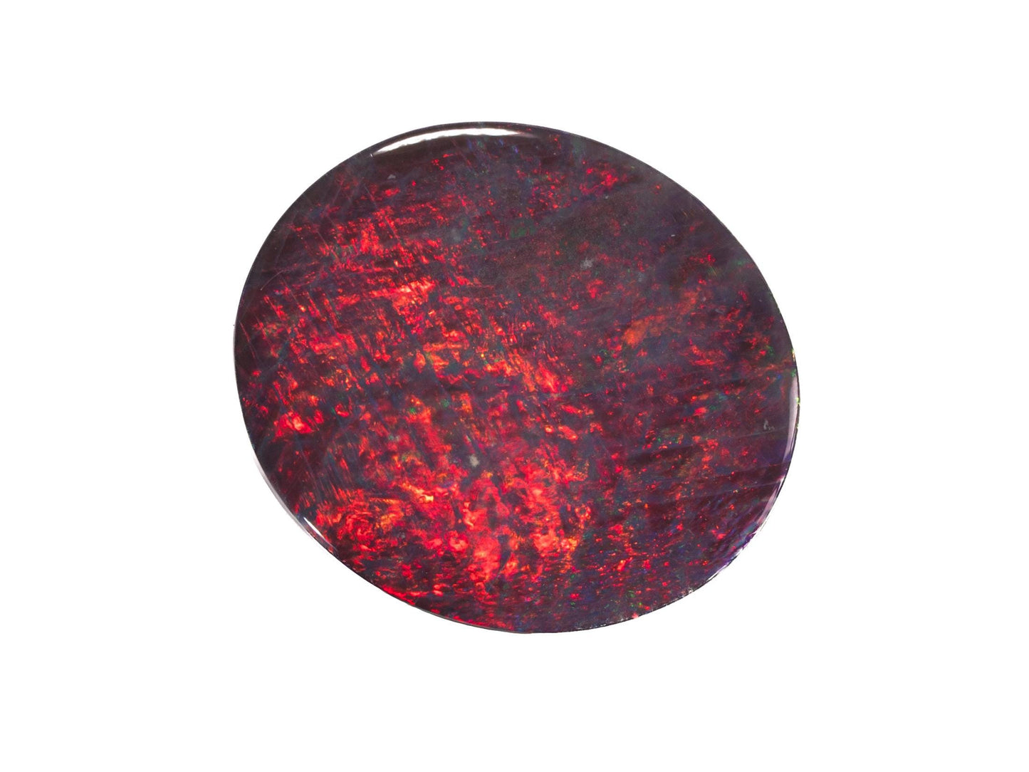 6.28 Carat Red Black Opal Oval Cabochon Lightning Ridge Australia