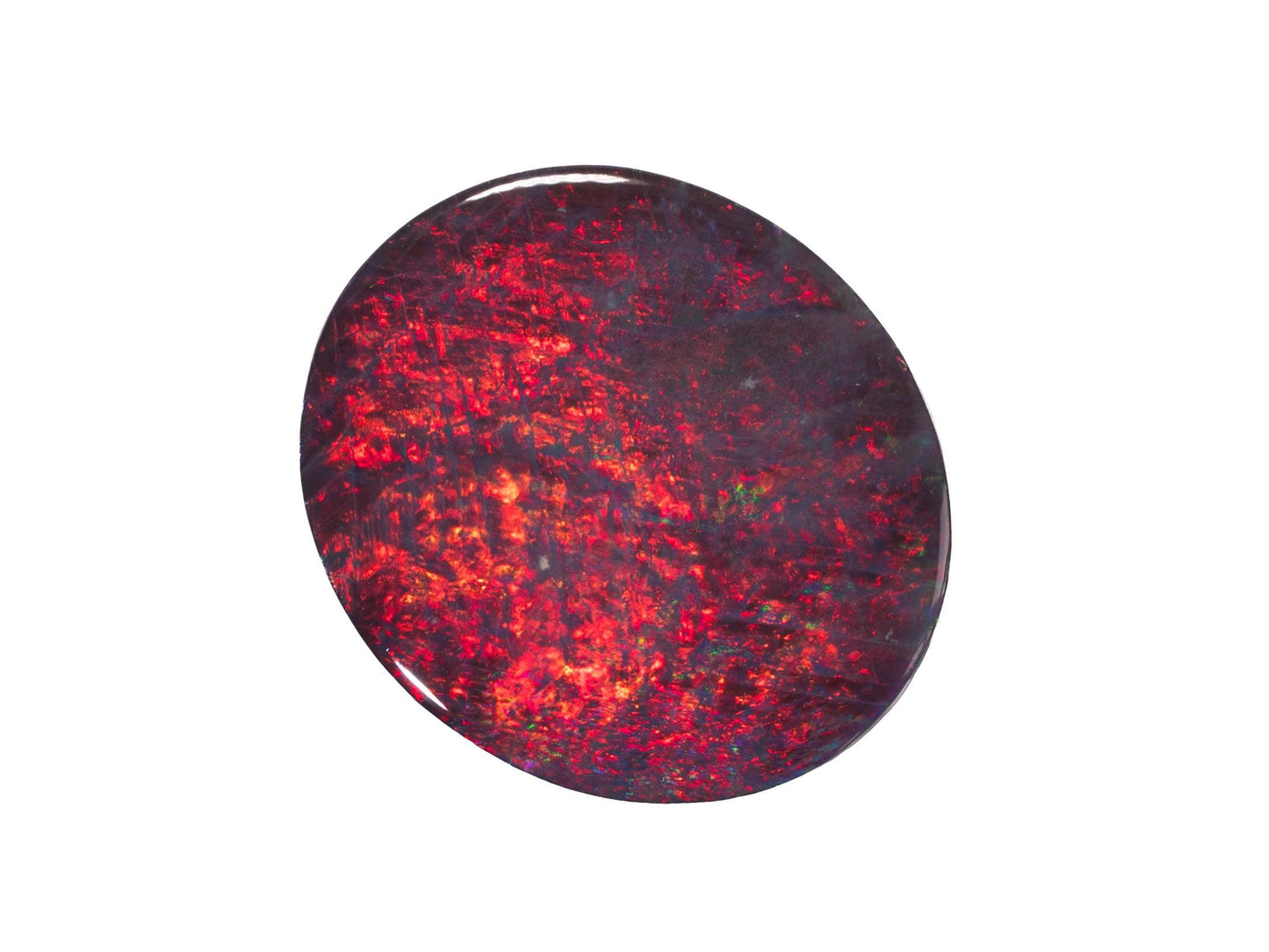 6.28 Carat Red Black Opal Oval Cabochon Lightning Ridge Australia