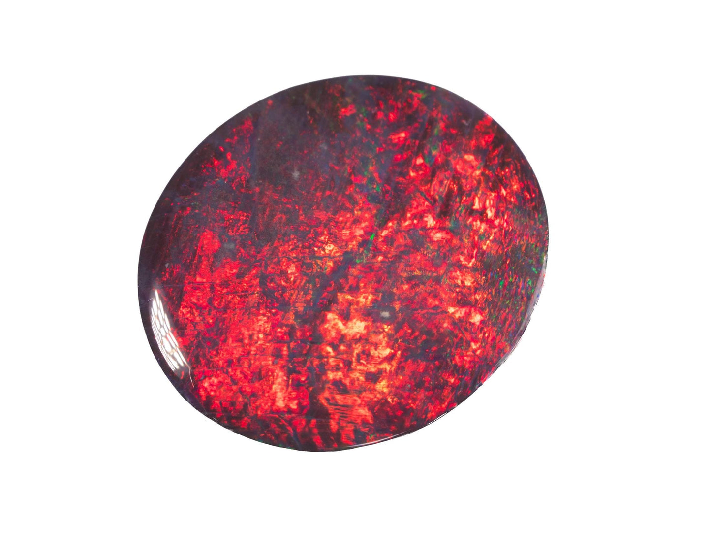 6.28 Carat Red Black Opal Oval Cabochon Lightning Ridge Australia