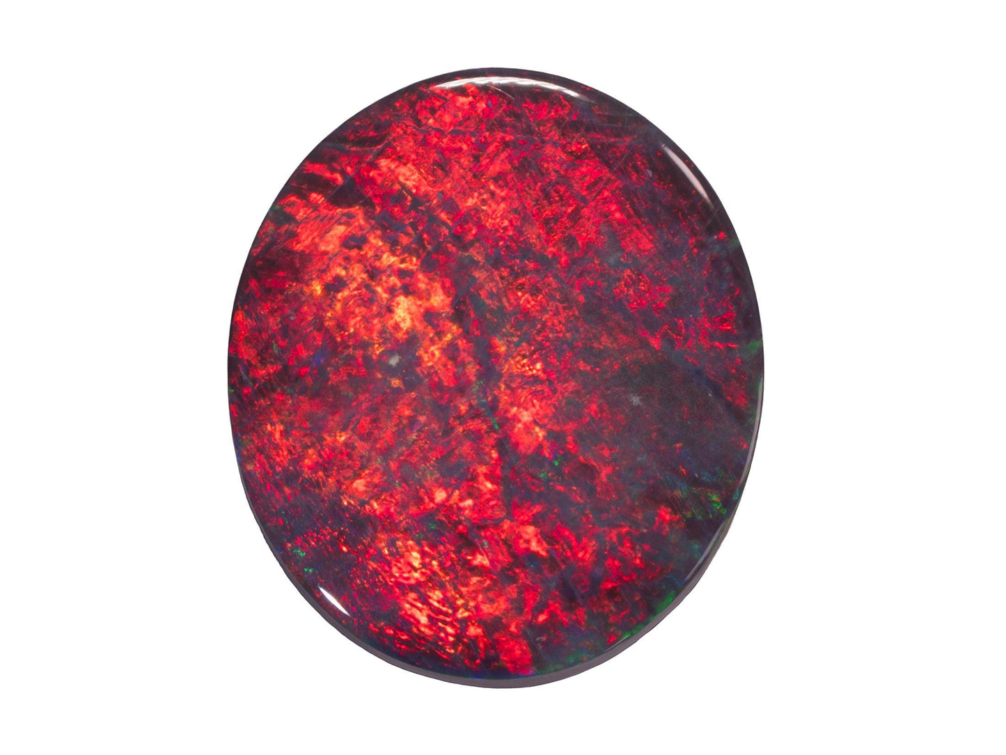 6.28 Carat Red Black Opal Oval Cabochon Lightning Ridge Australia