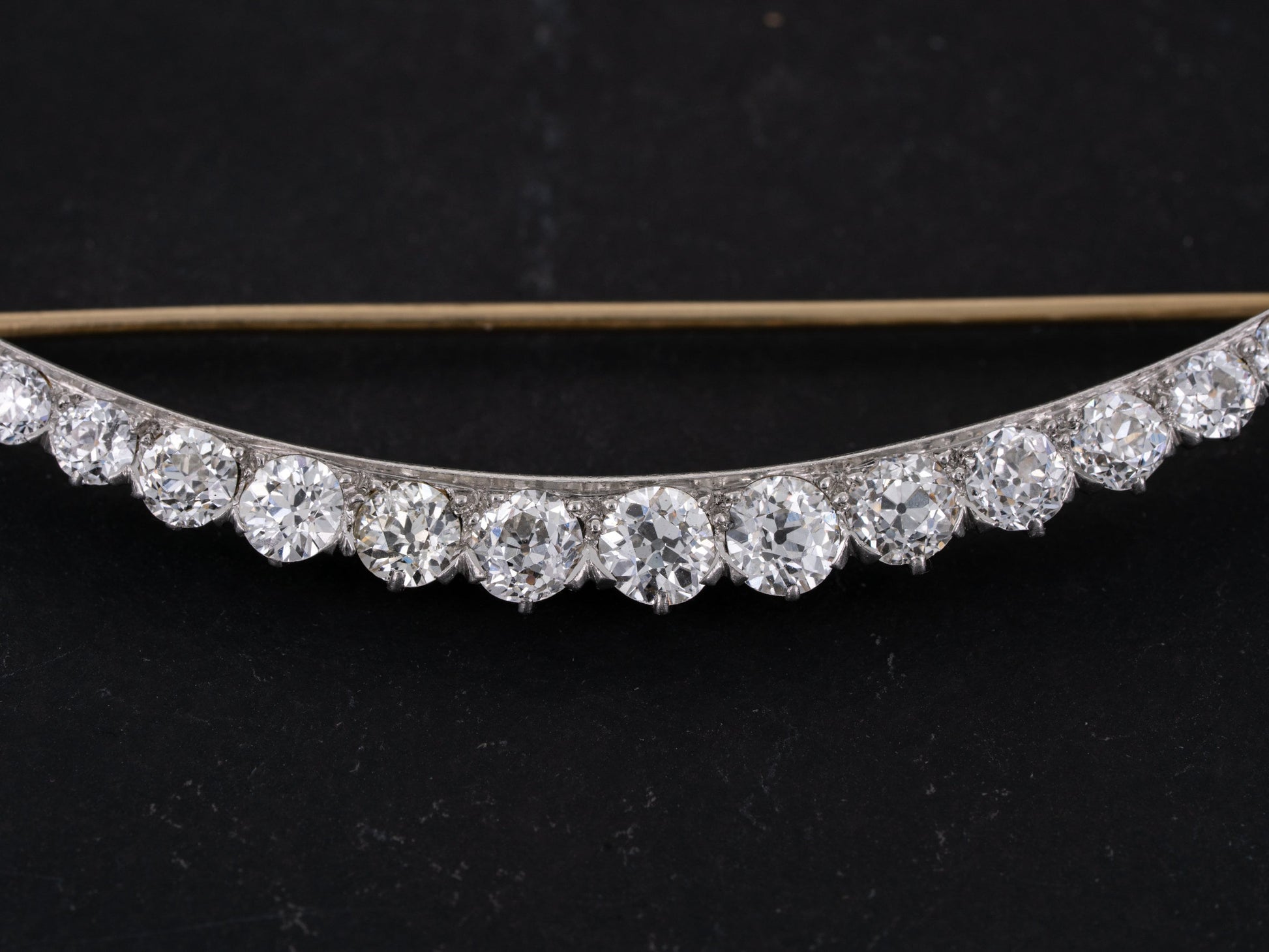 Victorian 5ctw Diamond Pin Brooch Old European Cut Diamonds - Redpoint Jewelry 