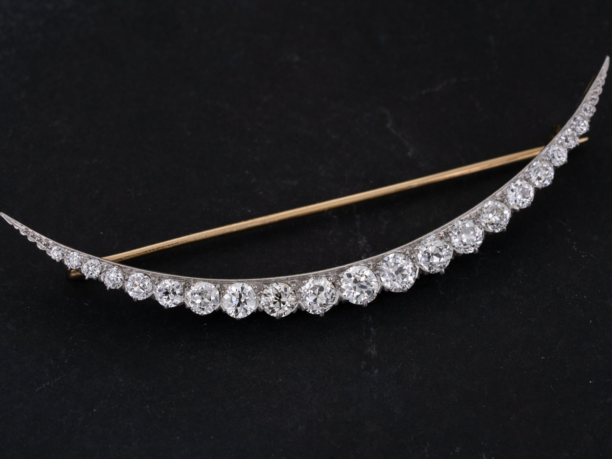 Victorian 5ctw Diamond Pin Brooch Old European Cut Diamonds - Redpoint Jewelry 