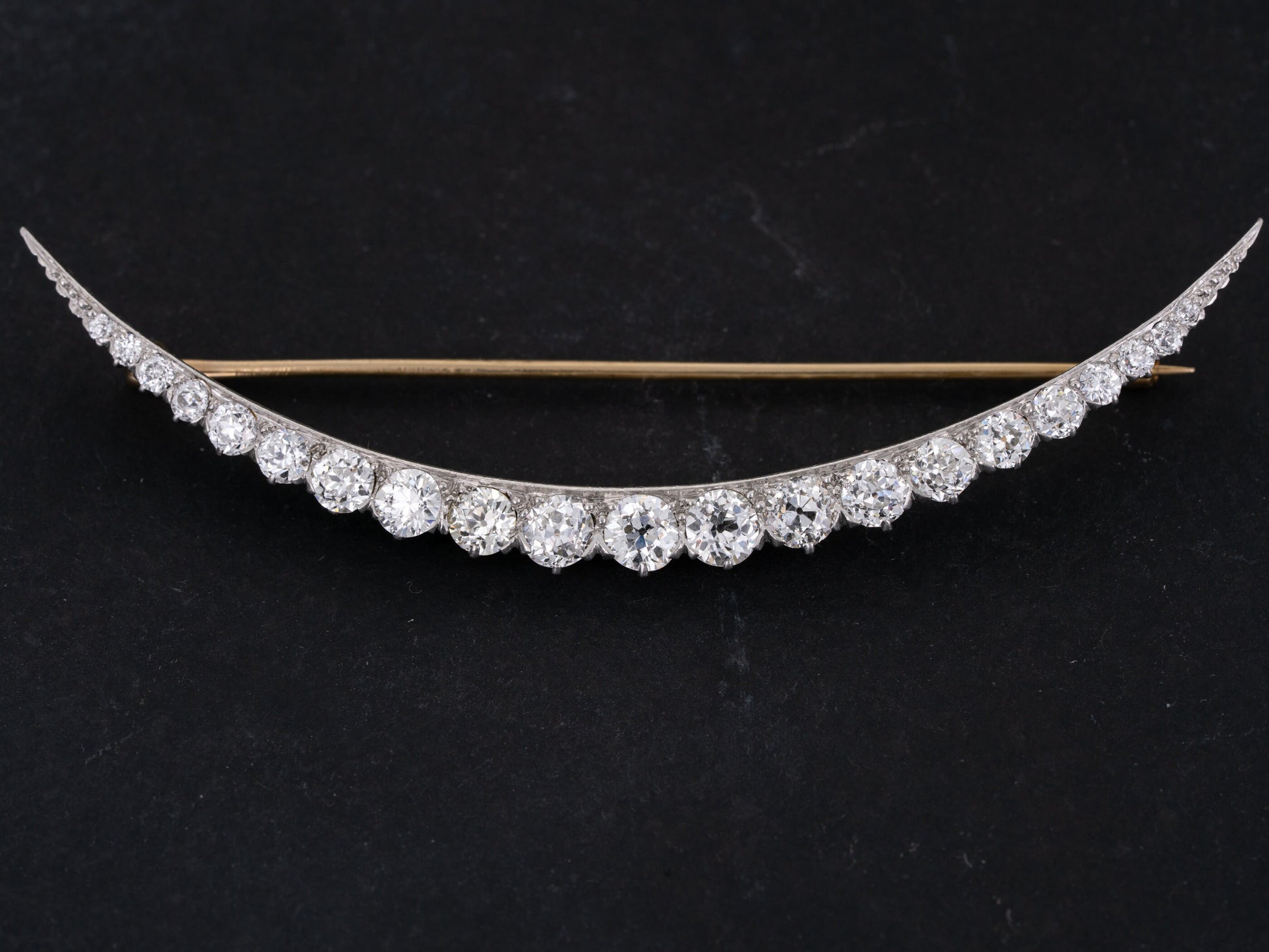 Victorian 5ctw Diamond Pin Brooch Old European Cut Diamonds - Redpoint Jewelry 