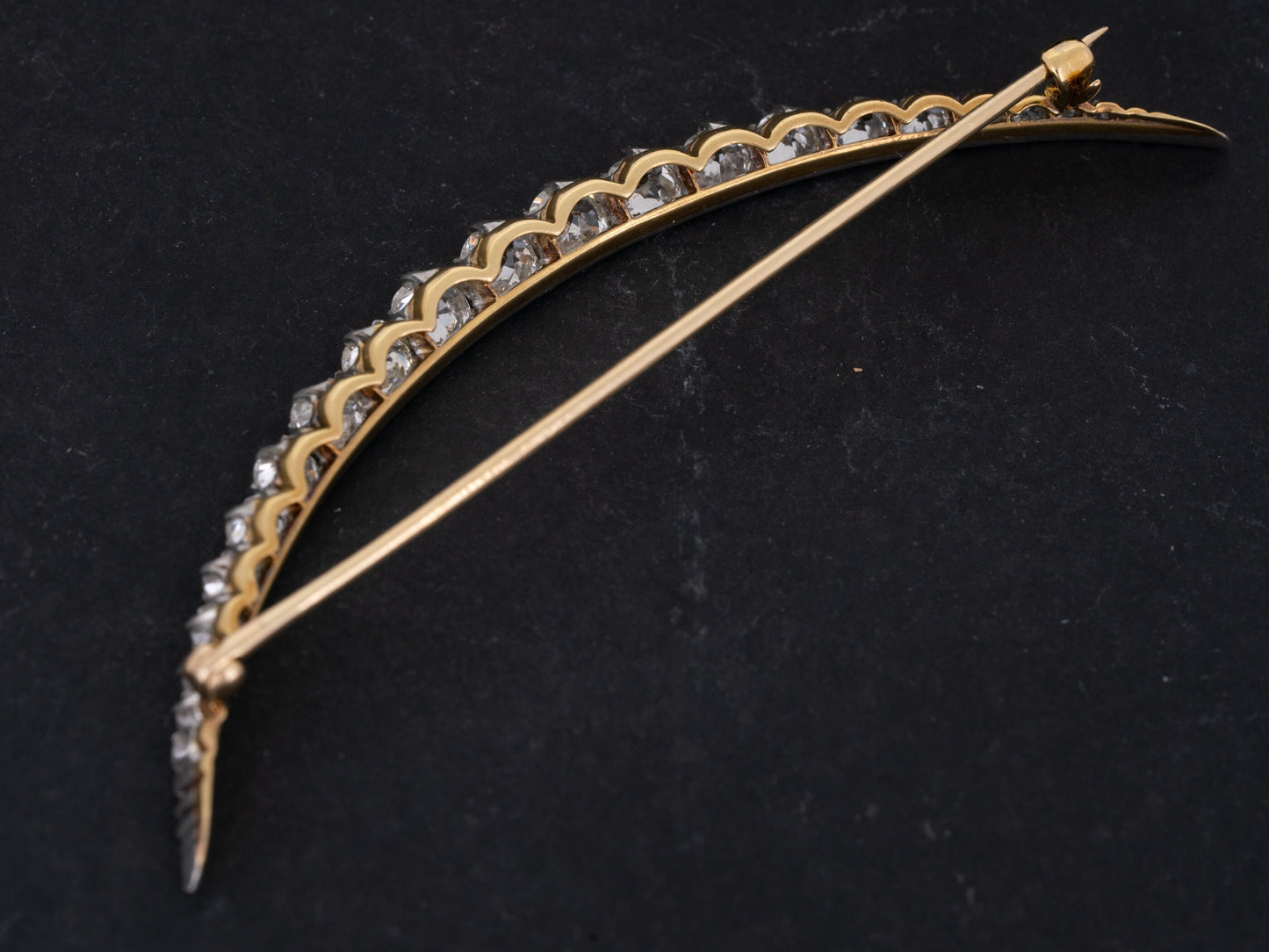 Victorian 5ctw Diamond Pin Brooch Old European Cut Diamonds - Redpoint Jewelry 