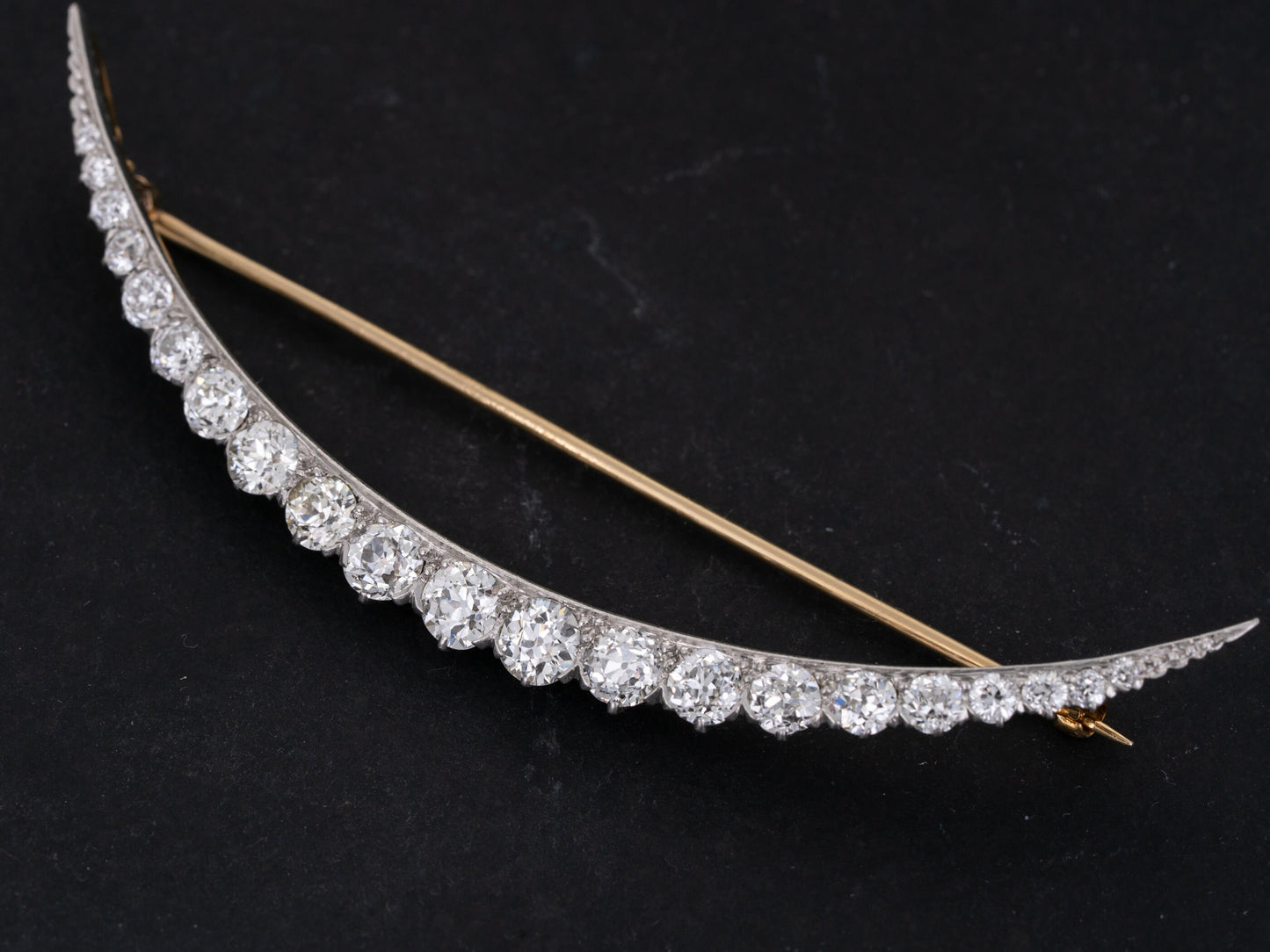 Victorian 5ctw Diamond Pin Brooch Old European Cut Diamonds - Redpoint Jewelry 