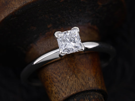 0.73ct Diamond Solitaire Engagement Ring 14k White Gold - Redpoint Jewelry 